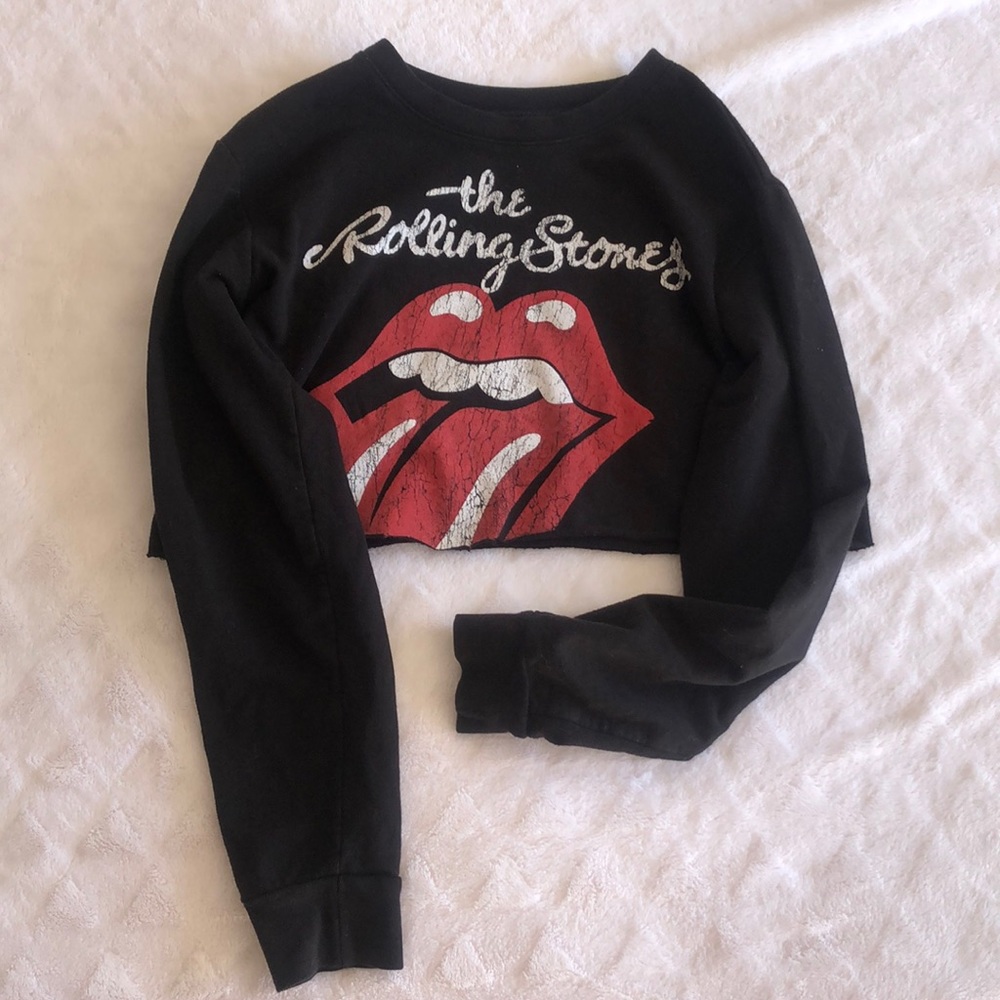 Forever 21 Rolling Stones Cropped Sweater